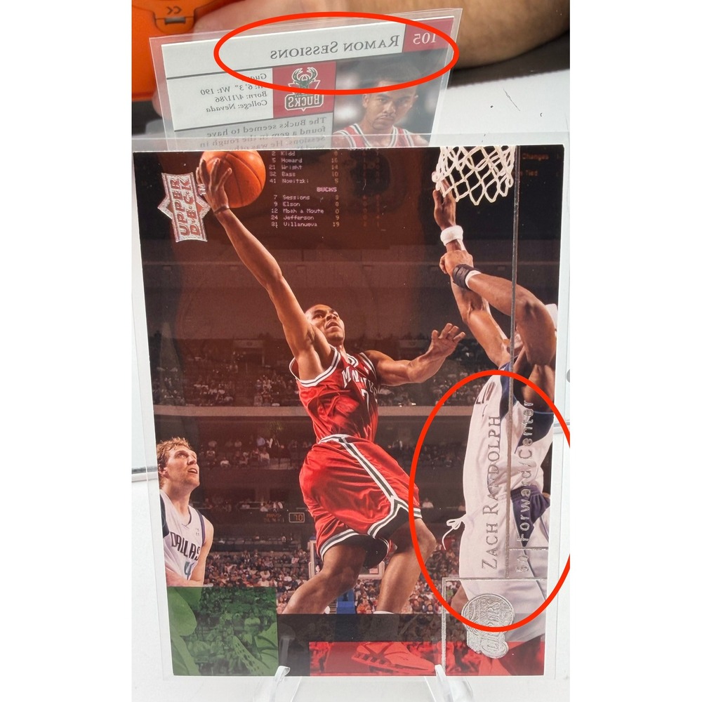 2009-10 Upper Deck Ramon Sessions 105 Rare Zach Randolph Printing Error Card NM